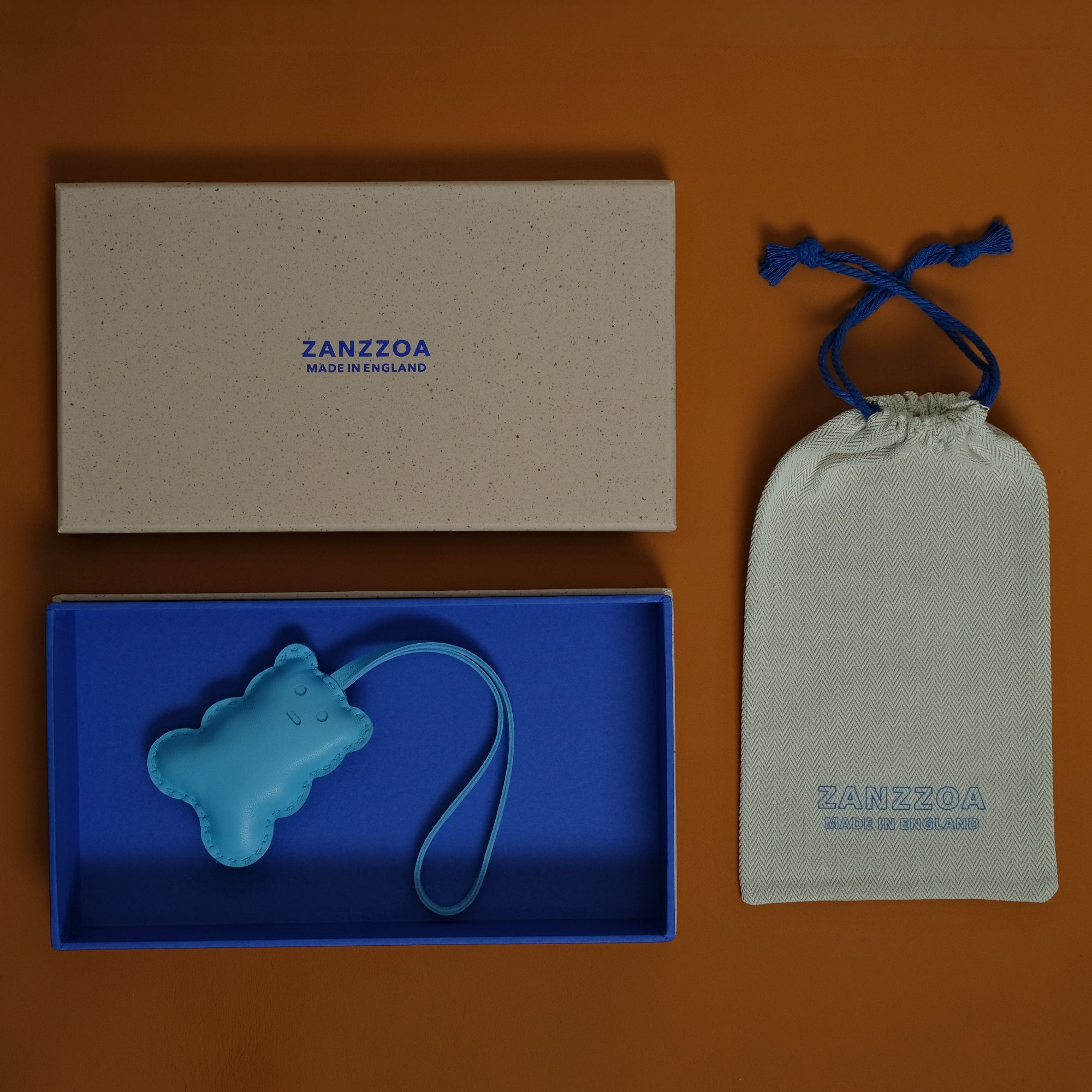 Bag Charm Blubby Bear Bubblegum Blue Lambskin