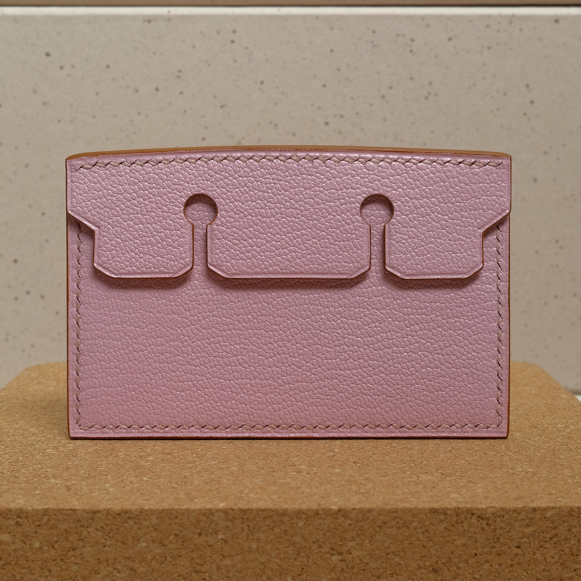 Card Wallet in Cherry Blossom Pink Chèvre