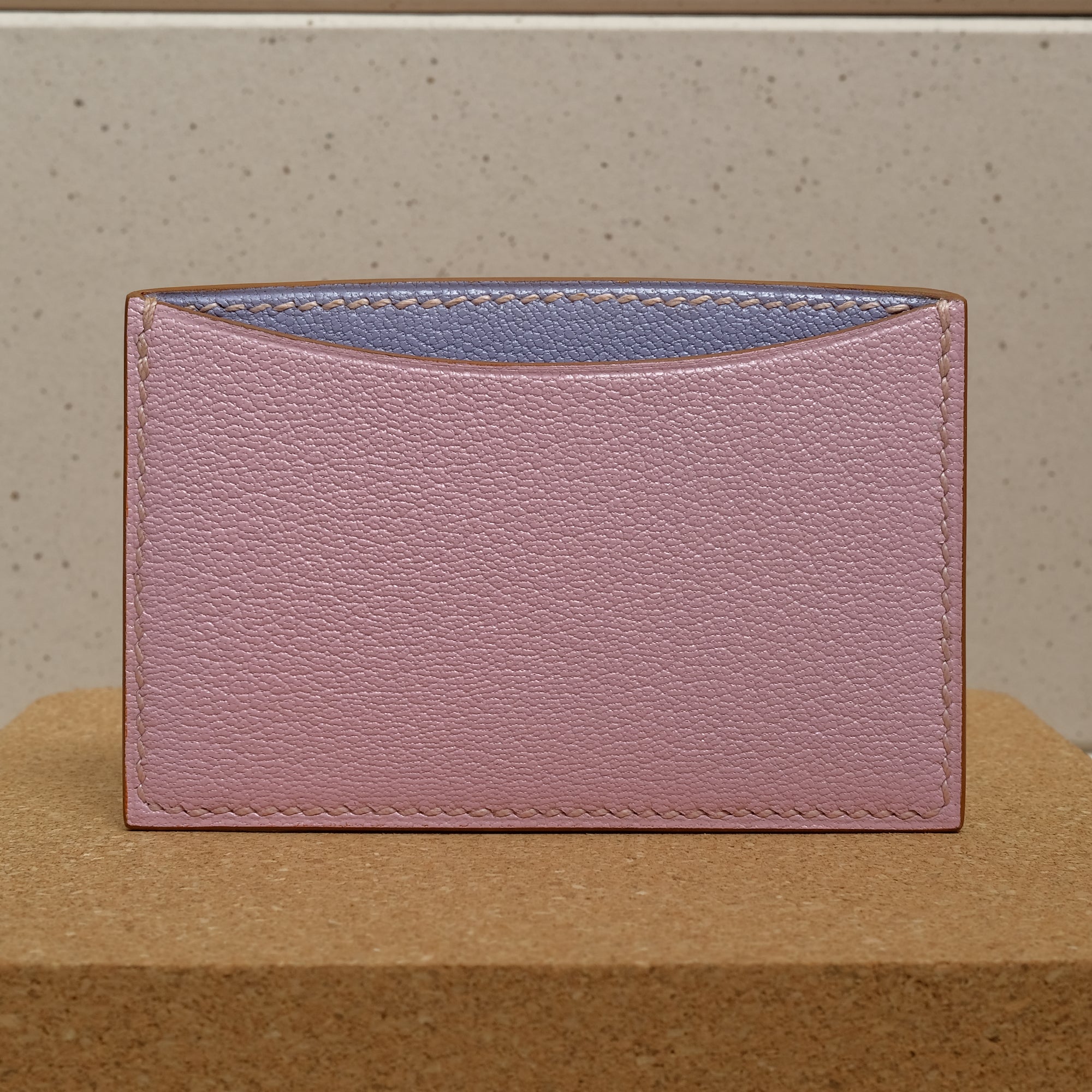Card Wallet in Cherry Blossom Pink Chèvre