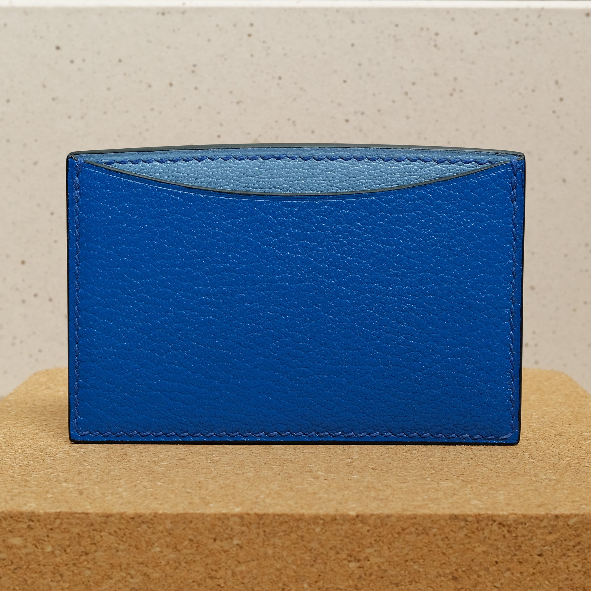 Card Wallet in Electric Blue Chèvre