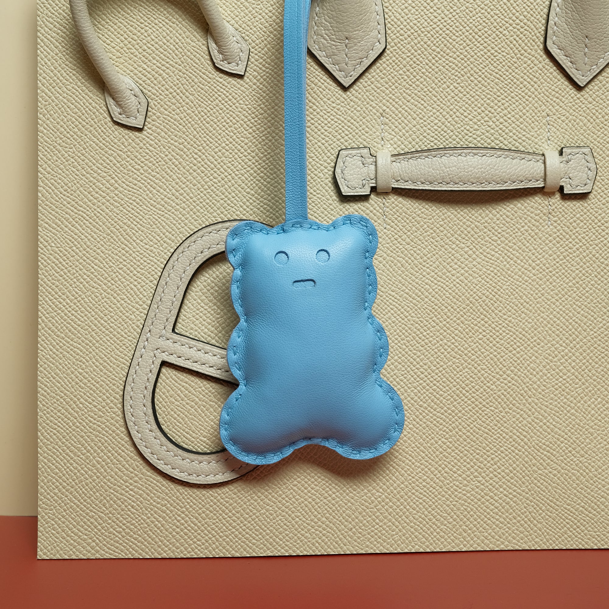 Bag Charm Blubby Bear Bubblegum Blue Lambskin